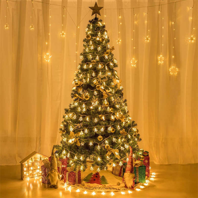 Outdoor Christmas Snowflake String Lights Waterproof Garden Party Decoration Warm White