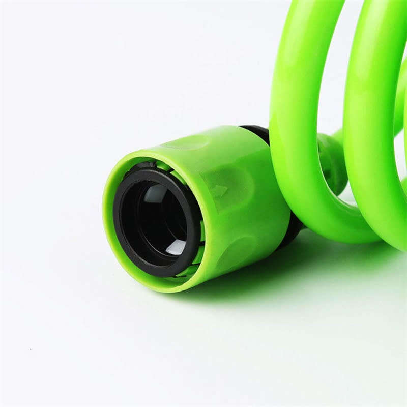 10M Telescopic Coil, Garden Spray Gun 7-function Reel Nozzle, Spring Portable Hose (Green) Car Wash