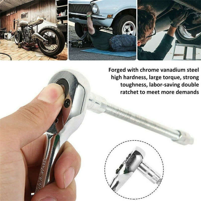 46pcs 1/4 Inch Socket Set Auto Repair Tools Ratchet Set Torque Wrench Combination Drill Bits