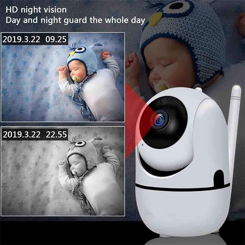 1080P Wireless with Camera and Audio, Intelligent Tracking WIFI Infrared Home Security Baby Monitor