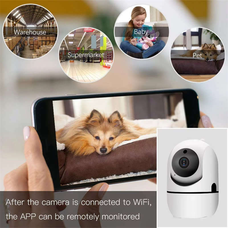 1080P Wireless with Camera and Audio, Intelligent Tracking WIFI Infrared Home Security Baby Monitor