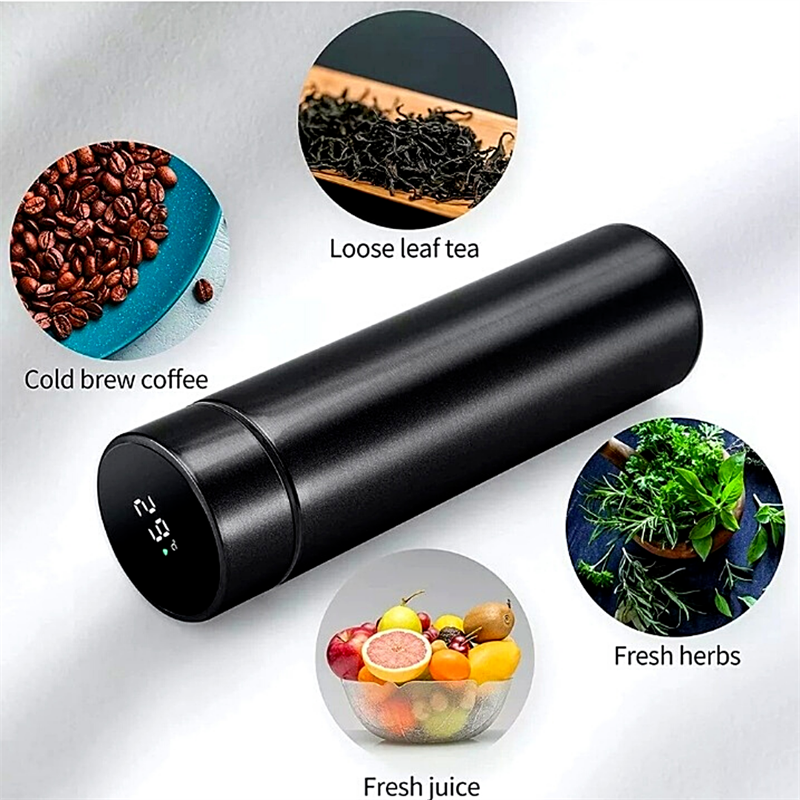 Stainless Steel Thermos Smart Water Bottle Leakproof with Temperature Display 500ML