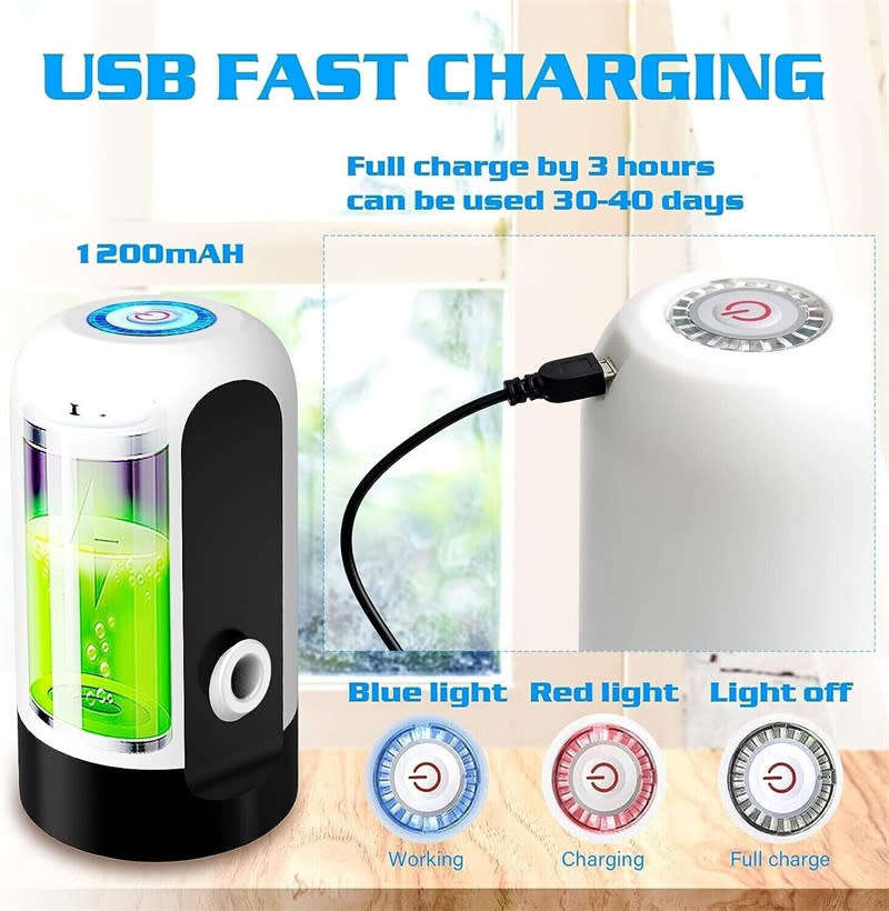 Water Bottle Pump Automatic Water Dispenser Portable Electric Drinking Water Pump for Home Kitchen