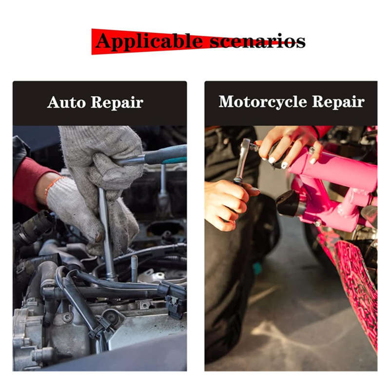 46pcs 1/4 Inch Socket Set Auto Repair Tools Ratchet Set Torque Wrench Combination Drill Bits