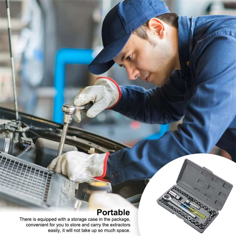 40 in 1 Combination Socket Wrench DIY Hand Tool Ratchet Socket Bolt Handle Set for Motorcycle Bike