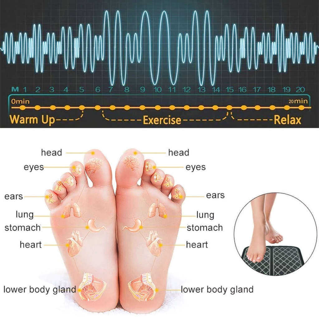 EMS Physiotherapy Foot Massage Mat Folding Portable Electric Vibrating Acupoint Stimulator