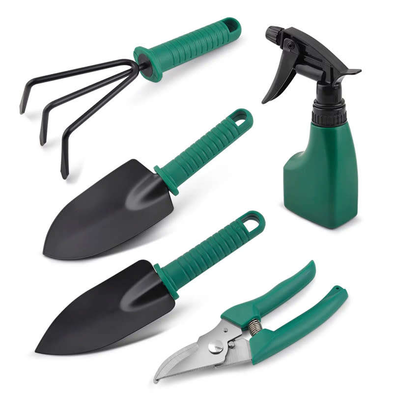 5-Piece Garden Tool Box Set With Portable Carrying Case For Patio Or Indoor Gardening