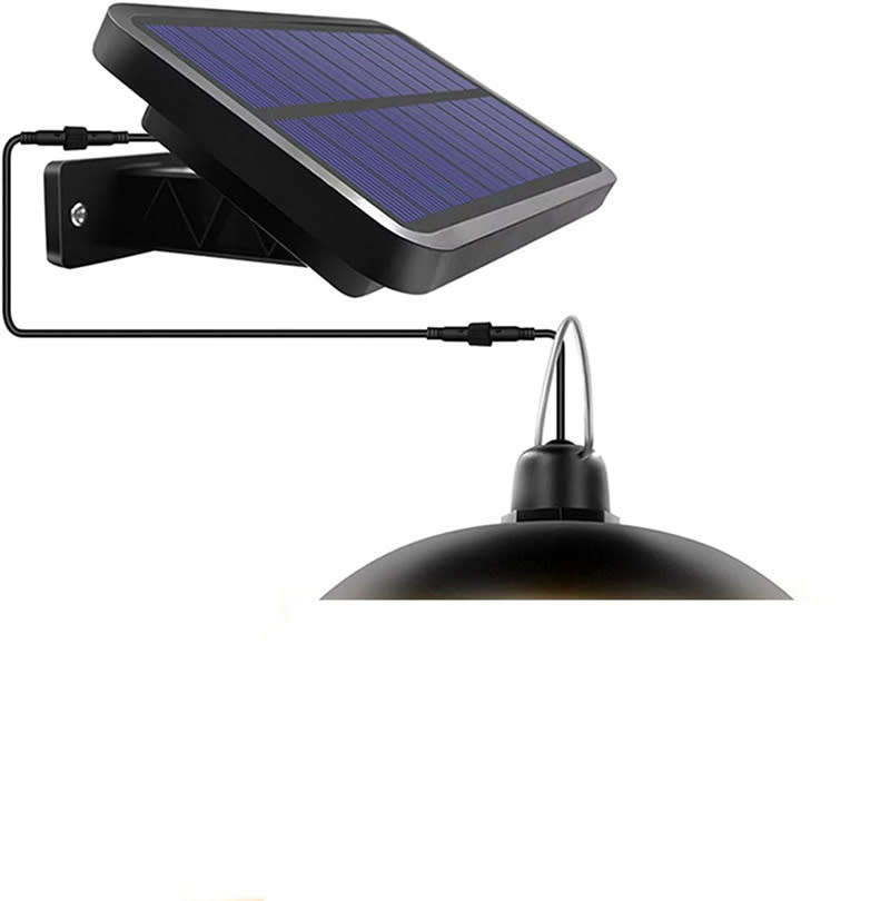 Outdoor Solar Light Pendant Light with Remote Control Adjustable Hanging Shed Light