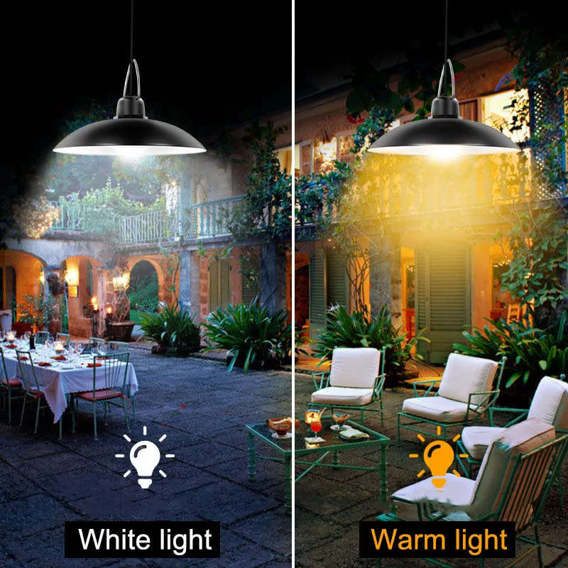 Outdoor Solar Light Pendant Light with Remote Control Adjustable Hanging Shed Light