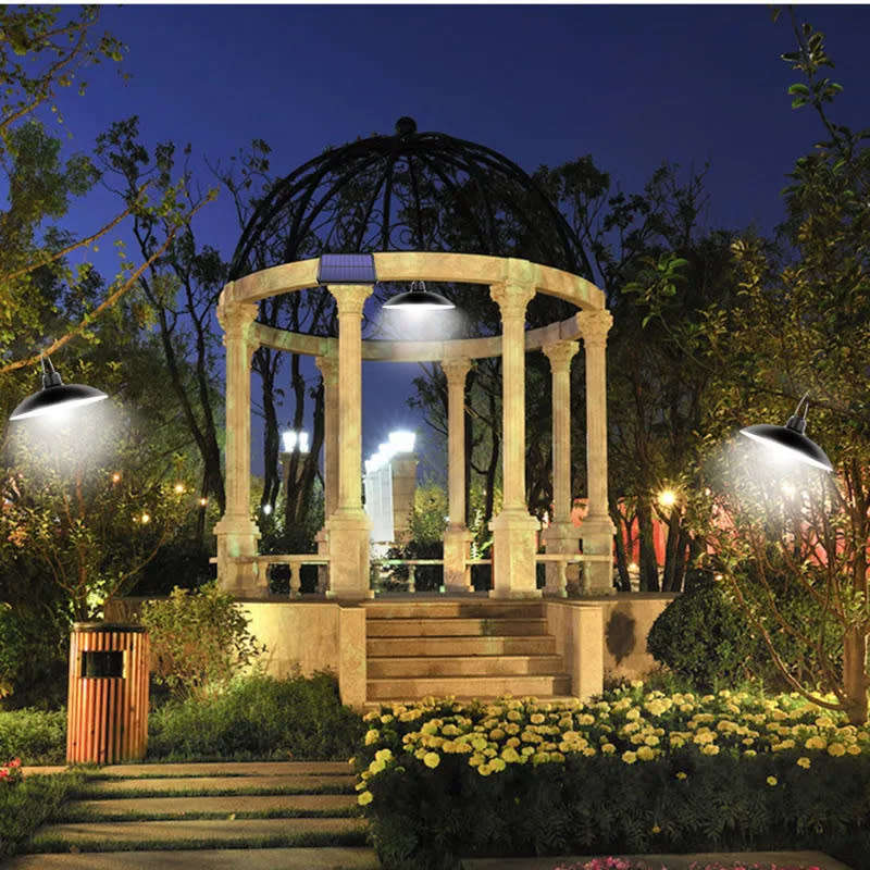 Outdoor Solar Light Pendant Light with Remote Control Adjustable Hanging Shed Light