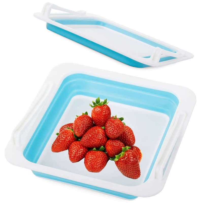 Refrigerator Silicon Foldable Silicone Storage Box Universal Pull-out Drawer