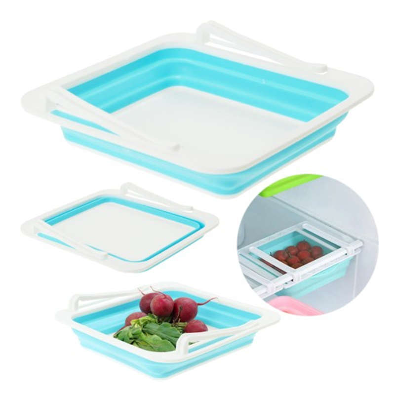 Refrigerator Silicon Foldable Silicone Storage Box Universal Pull-out Drawer