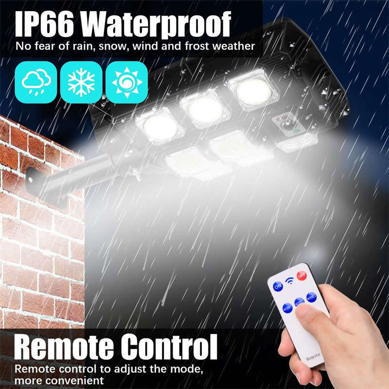 208 COB Smart LED Solar Motion Sensor Light Bright Garden Outdoor Street Wall Light