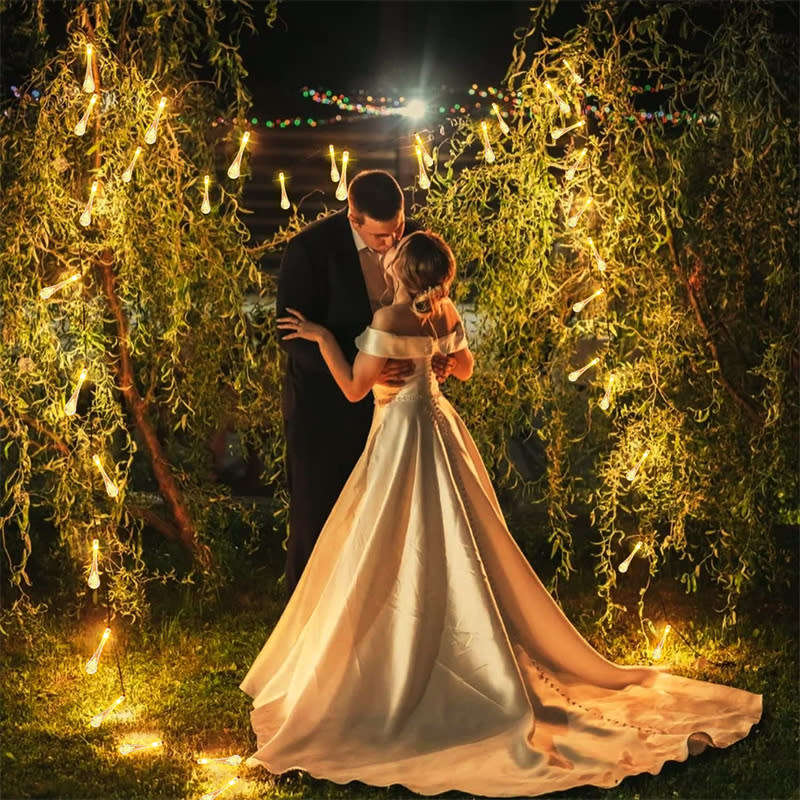LED Solar Water Drop Light String Rain Drop Light String Outdoor Waterproof 5M