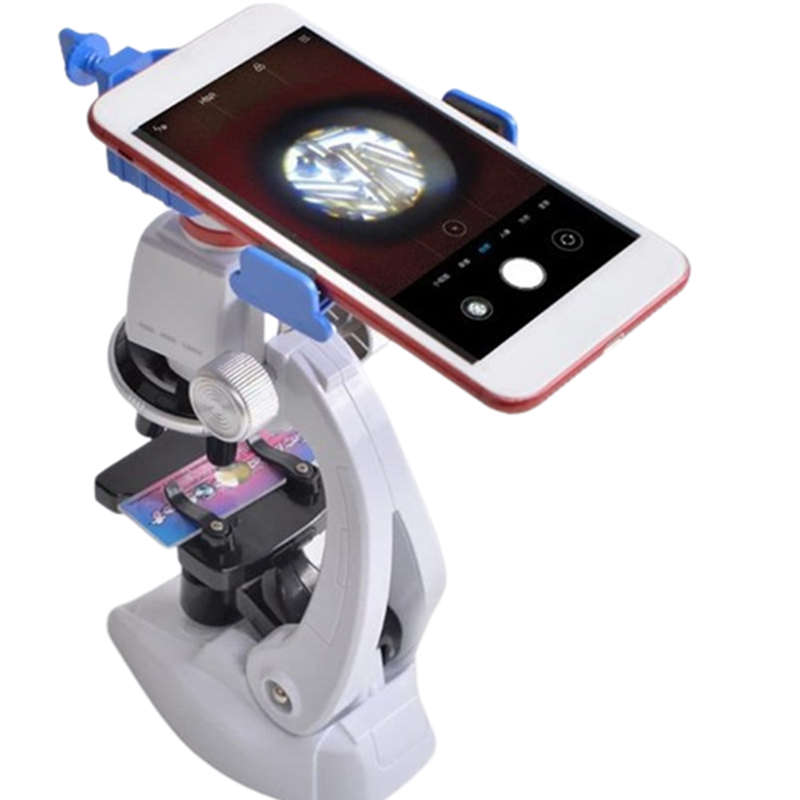 1200X Monocular Microscope Set with Mobile Phone Holder Microscope Childrens Science Accessories