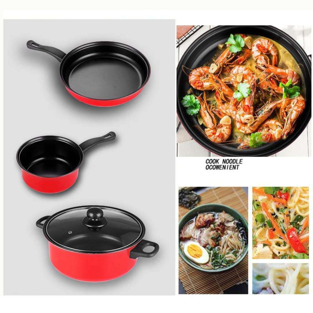 Colorful Kitchen Practical Three-piece Cooking Fume-Free Non-Stick Pan Set