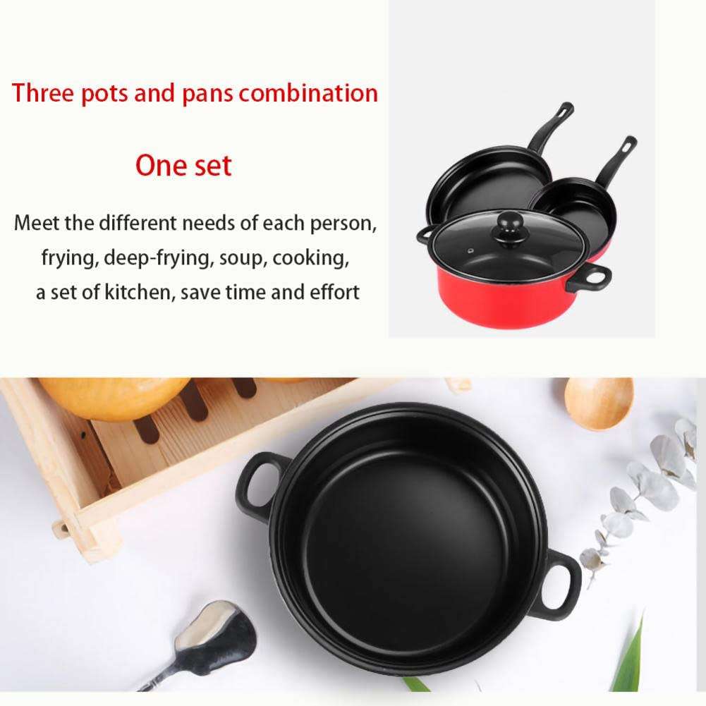 Colorful Kitchen Practical Three-piece Cooking Fume-Free Non-Stick Pan Set