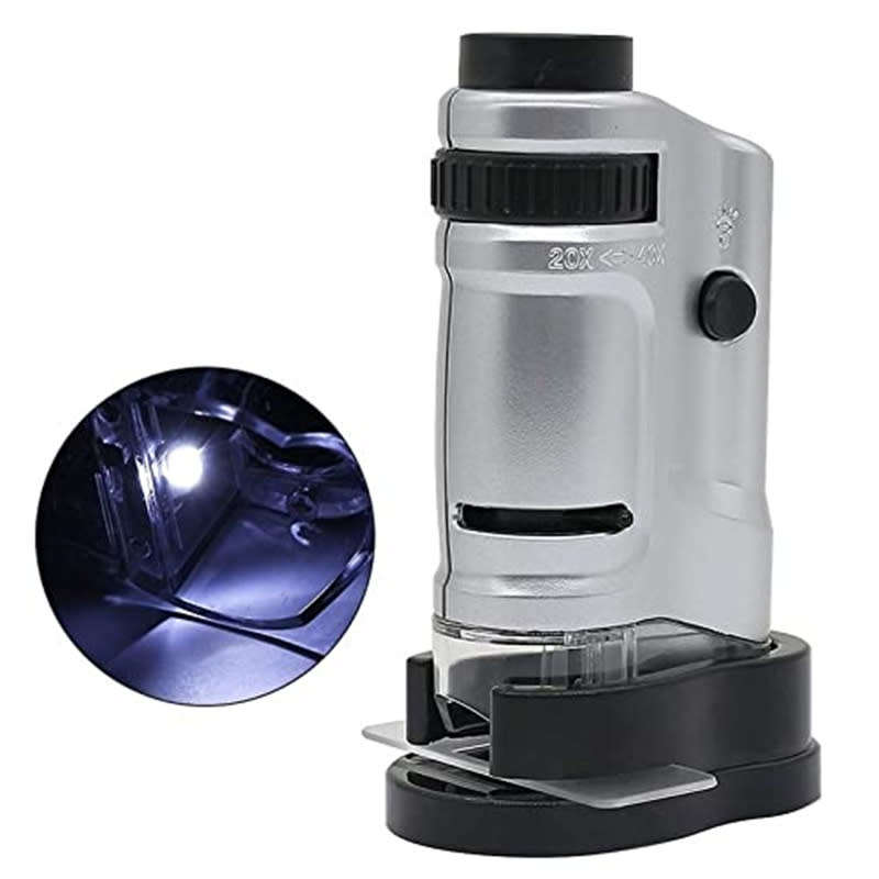 Multifunctional LED Microscope Magnifier 20-40x Observation Magnification Illuminated Handheld