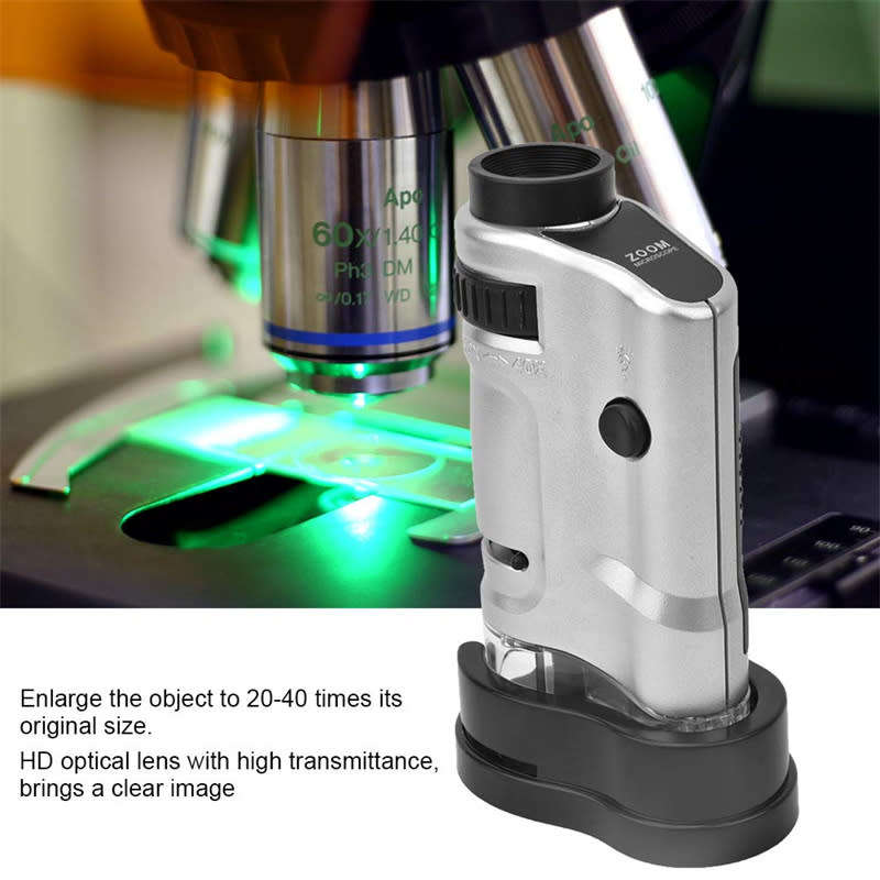 Multifunctional LED Microscope Magnifier 20-40x Observation Magnification Illuminated Handheld
