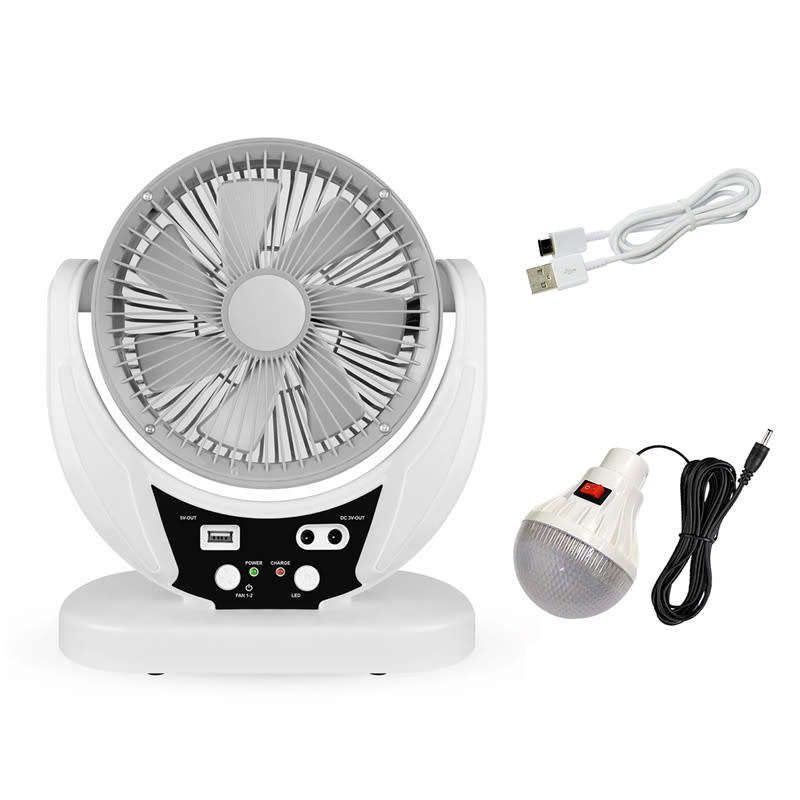 6` Rechargeable Solar Fan with Solar Panel USB Rechargeable Fan