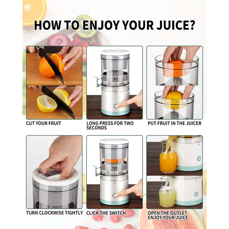 45W Portable Orange Juicer Rechargeable Multifunctional Home Juicer Mini Juicer Cup Electric Juicer