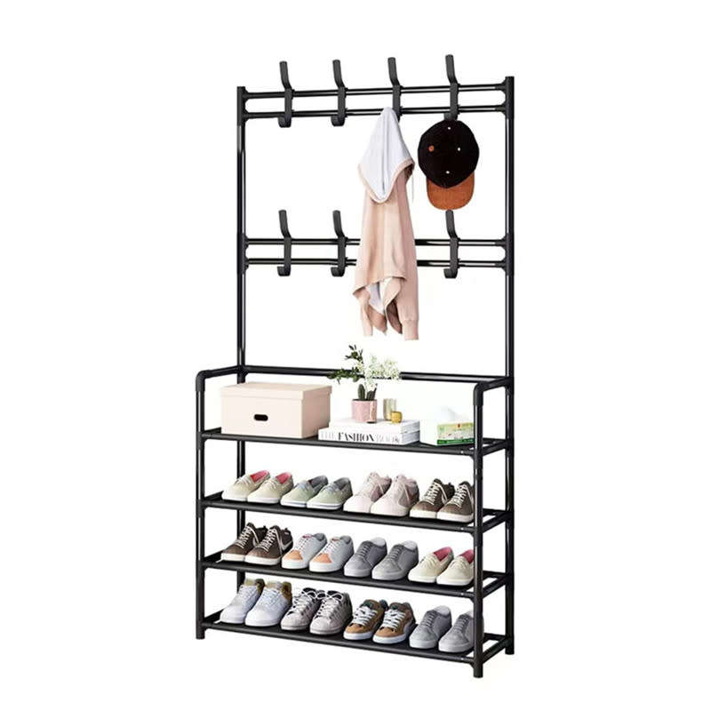 Coat Rack Shoe Rack 3-in-1 Metal Storage Rack Design for Your Hallway