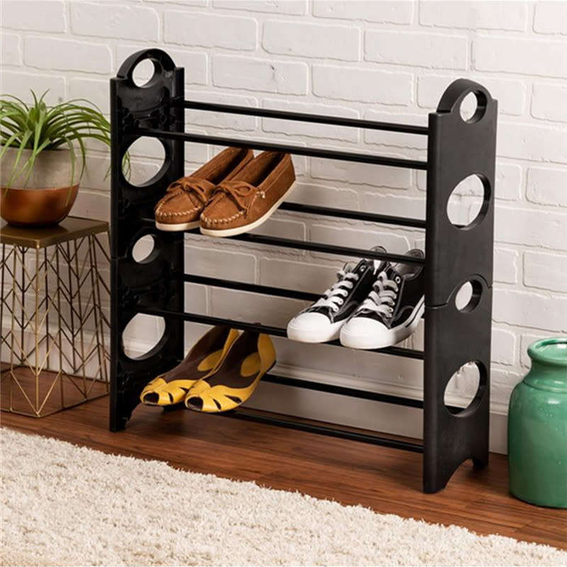 4-Layer Lightweight Plastic Circular Pattern Shoe Rack Shelf Storage Rack