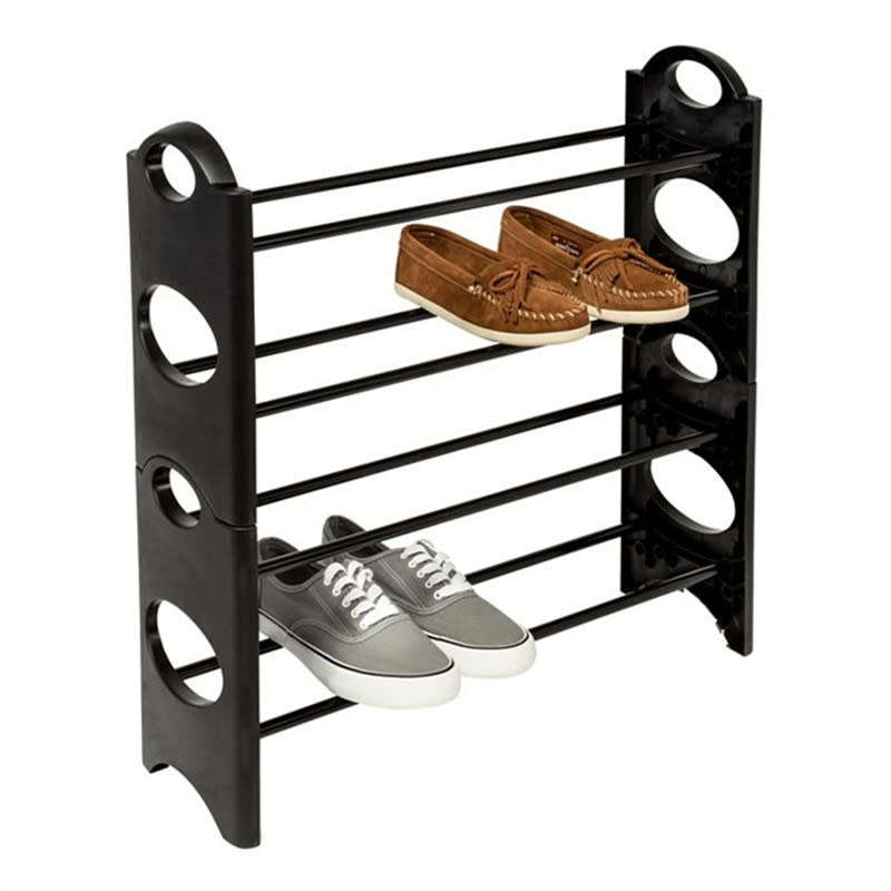4-Layer Lightweight Plastic Circular Pattern Shoe Rack Shelf Storage Rack