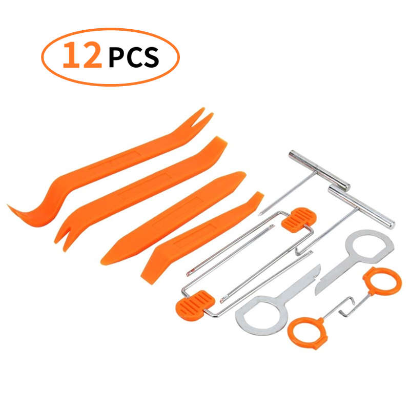 12 Pcs Professional Auto Repair Tool Set, Car Interior Panel Door Dashboard Clamp Removal Tool Kit