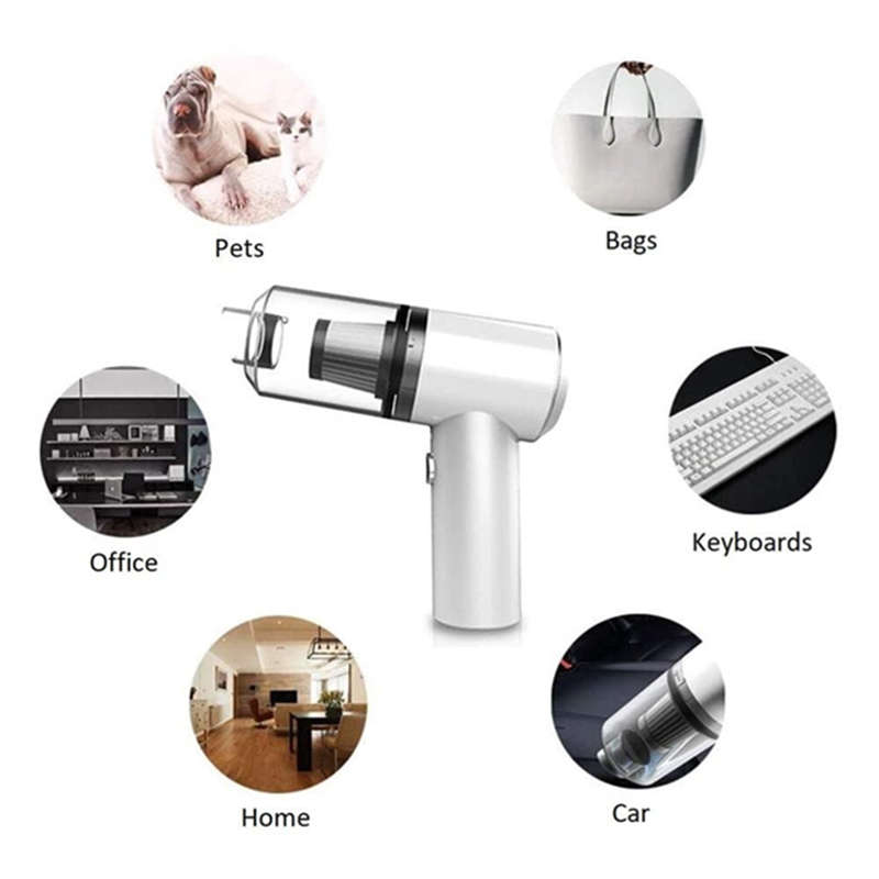 2 in 1 Wireless Car Vacuum Cleaner Portable Mini Wet/Dry Vacuum for Car Interior and Home Cleaning