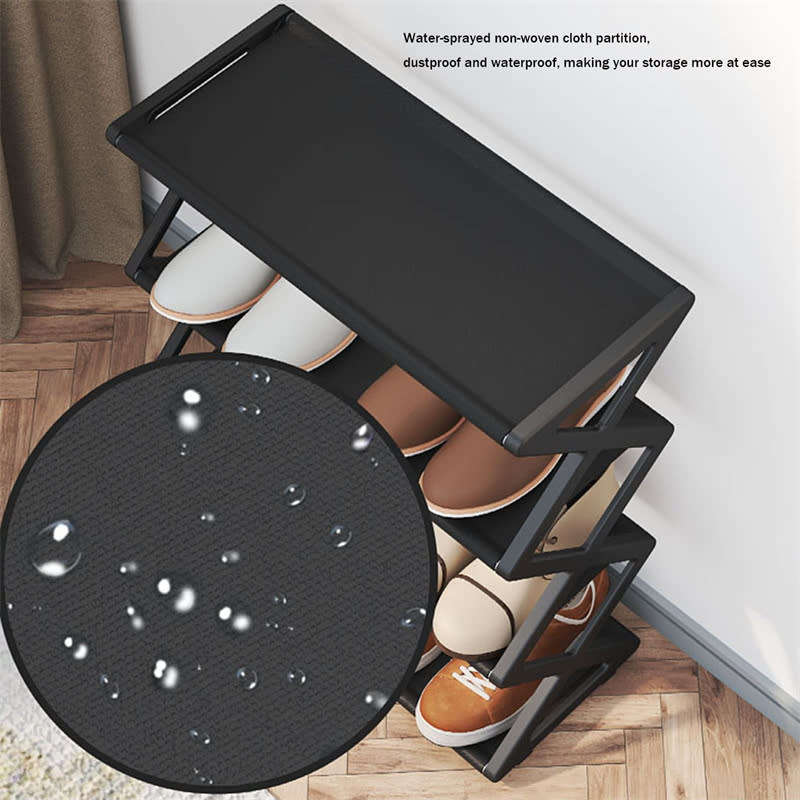 Five-Layer X-Shaped Foldable Plastic Shoe Rack Organizer