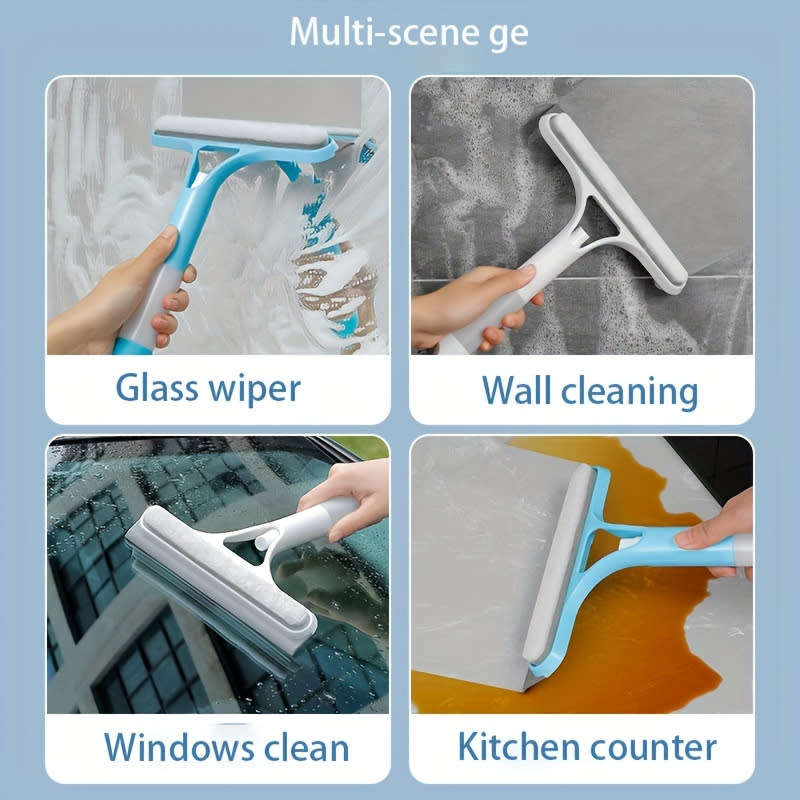 Multifunctional 3-in-1 Glass Wiper Cleaning Tool with Spray Bottle