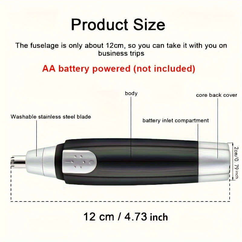 Professional Ear, Nose and Brow Beauty Precision Painless Trimmer No Batteries Required