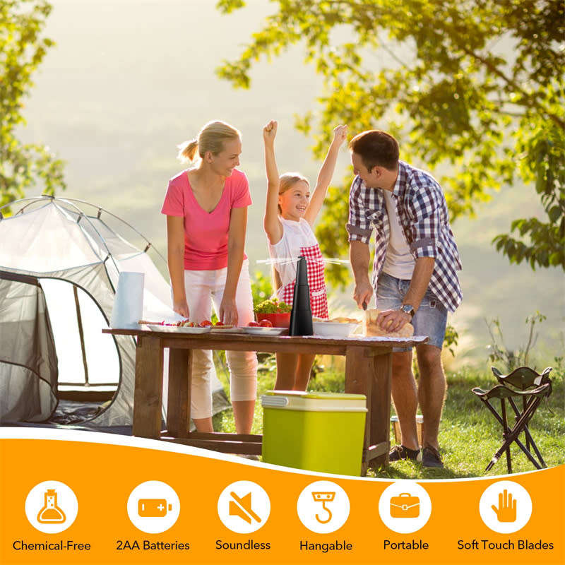 1 Pcs Fly Fan for Dining Table with Holographic Blades to Repel Flies