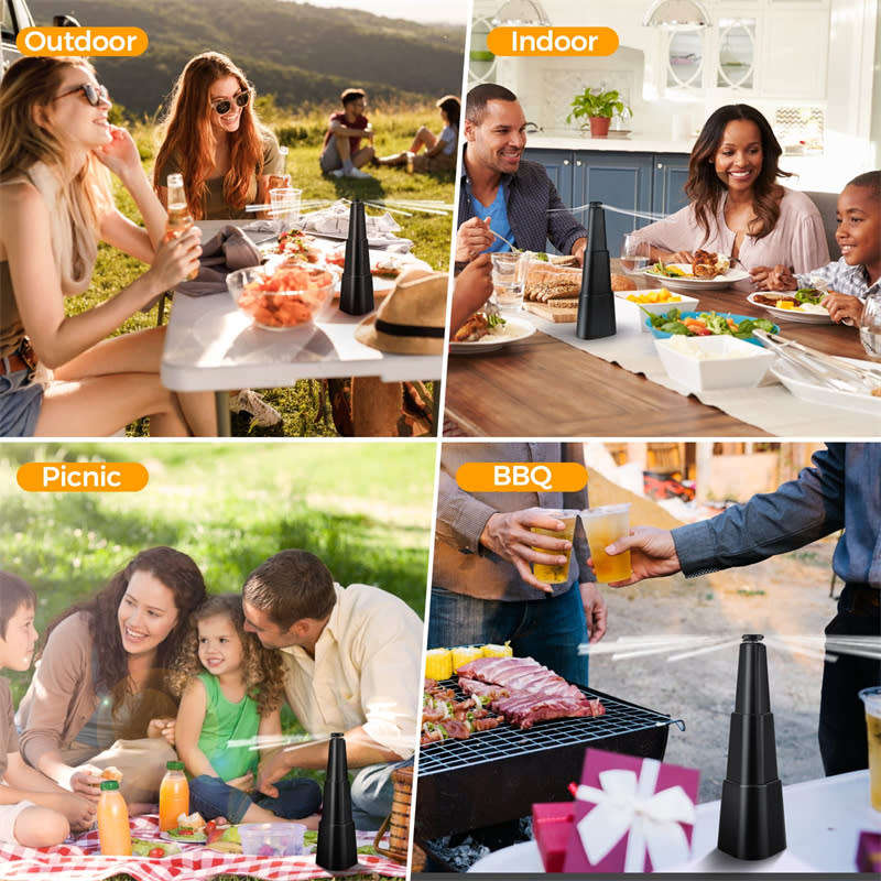 1 Pcs Fly Fan for Dining Table with Holographic Blades to Repel Flies