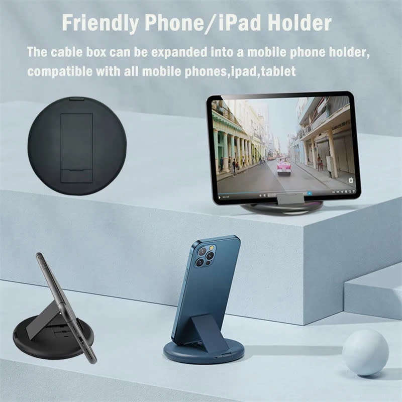 60W Multifunctional USB Cable Fast Charging Cable Storage Box with Retrieval Pin