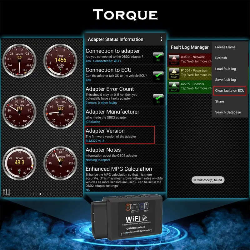 WIFI OBDII ELM327 V1.5 Car Diagnostic Scan Tool for iOS Android