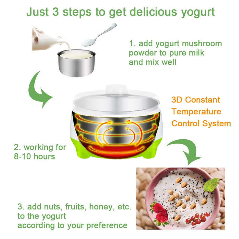 Fully Automatic Stainless Steel Inner Plug and Play DIY Yogurt Maker