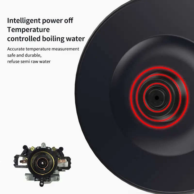 2L Stainless Steel Electric Kettle with LED Light Glass Hot Water Kettle