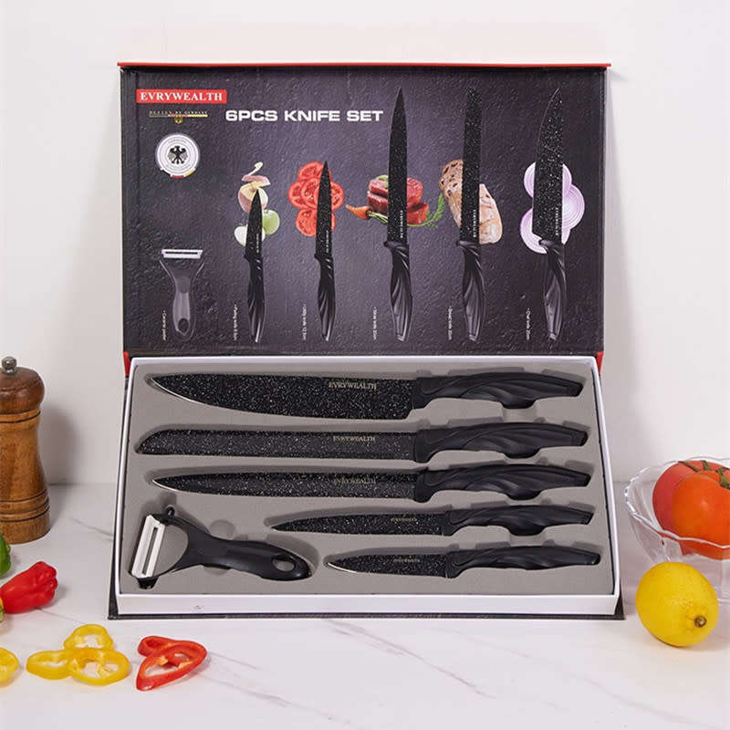 6 Piece Stainless Steel Kitchen Knife Set Chef`s Knife Sushi Knife