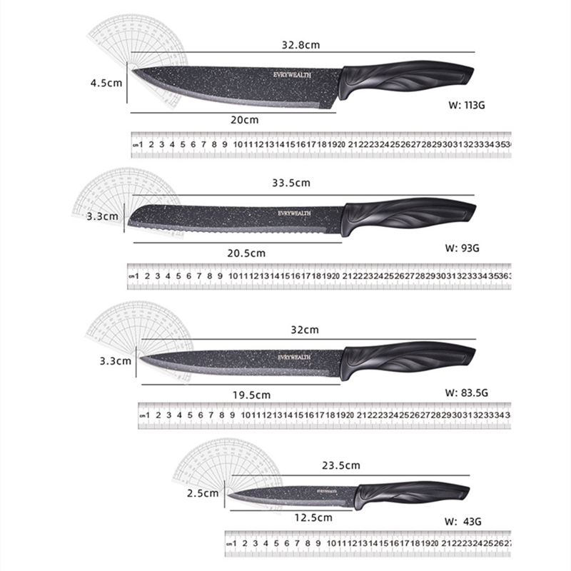 6 Piece Stainless Steel Kitchen Knife Set Chef`s Knife Sushi Knife