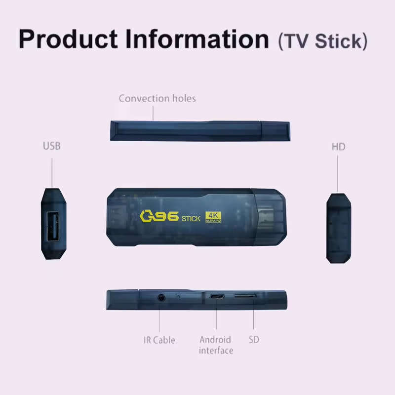 Android 8GB + 128GB Quad Core TV Stick Smart 4K HD Set Top Box Home Theater Dongle