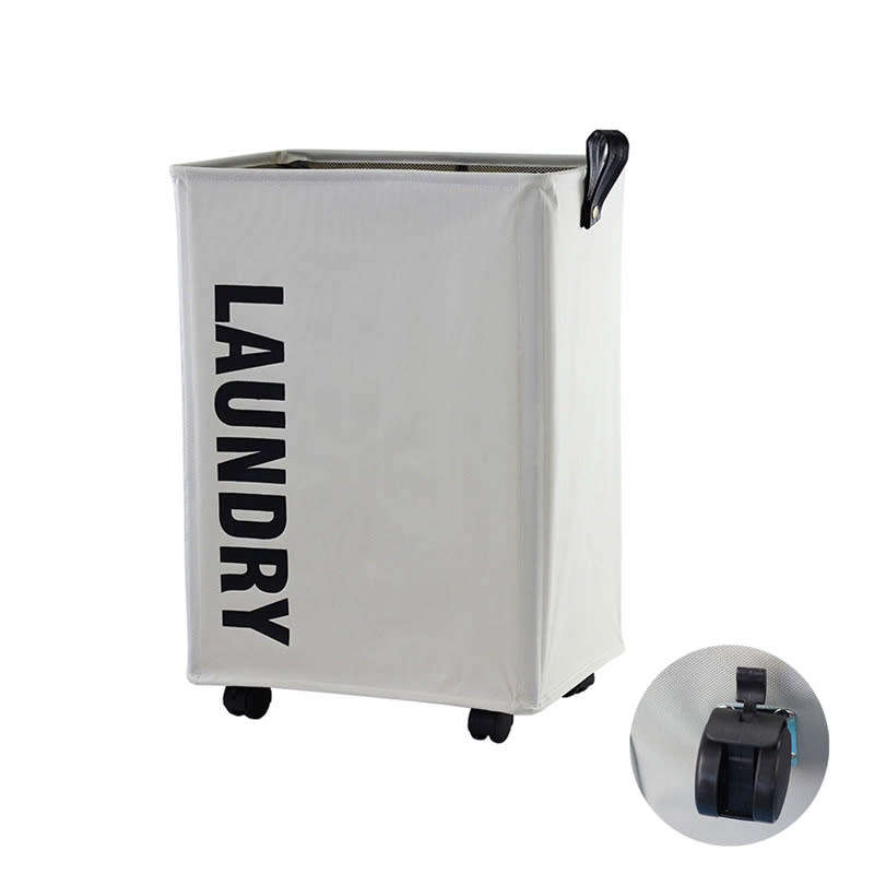 Foldable Laundry Basket with 360° Rolling Wheels, Dustproof Breathable Mesh Lined Laundry Basket