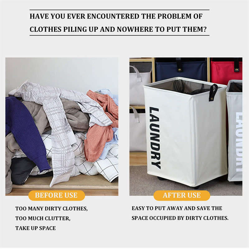 Foldable Laundry Basket with 360° Rolling Wheels, Dustproof Breathable Mesh Lined Laundry Basket