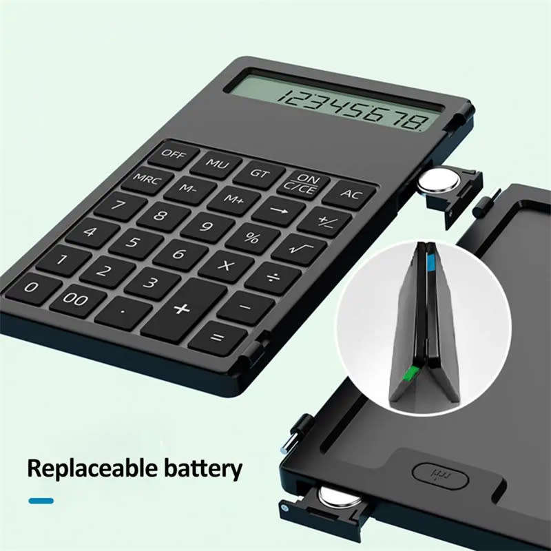Mini Foldable 12-digit Scientific Calculator with 5-inch LCD Notepad and Stylus