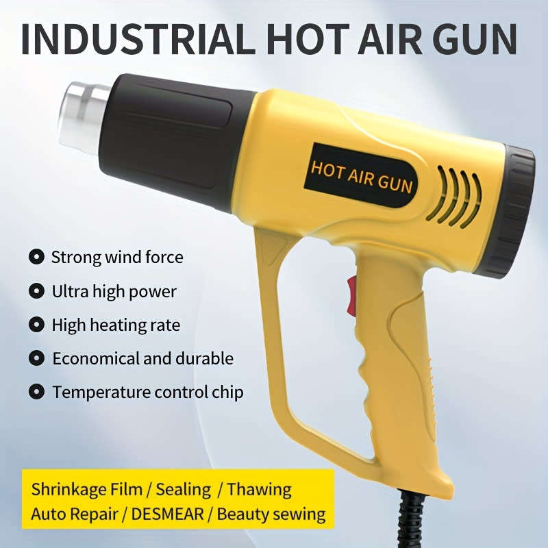 Industrial Grade 2000W Handheld Heat Gun with Dual Temperature Settings, EU Plug