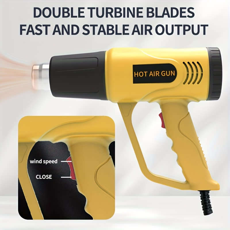 Industrial Grade 2000W Handheld Heat Gun with Dual Temperature Settings, EU Plug