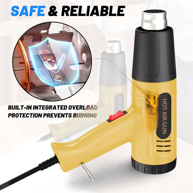 Industrial Grade 2000W Handheld Heat Gun with Dual Temperature Settings, EU Plug