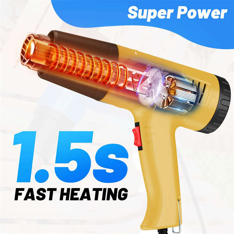 Industrial Grade 2000W Handheld Heat Gun with Dual Temperature Settings, EU Plug