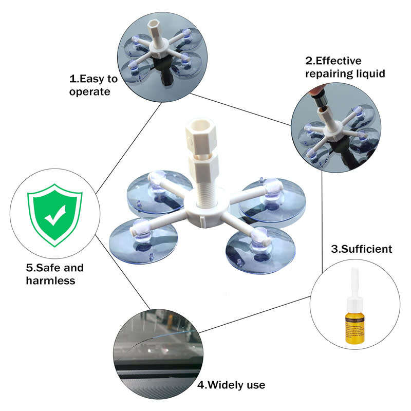 Car Window Glass Windshield Scratches, Chips, Cracks Repair Tool Kit